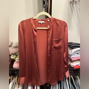 Vince burnt orange silk blouse
